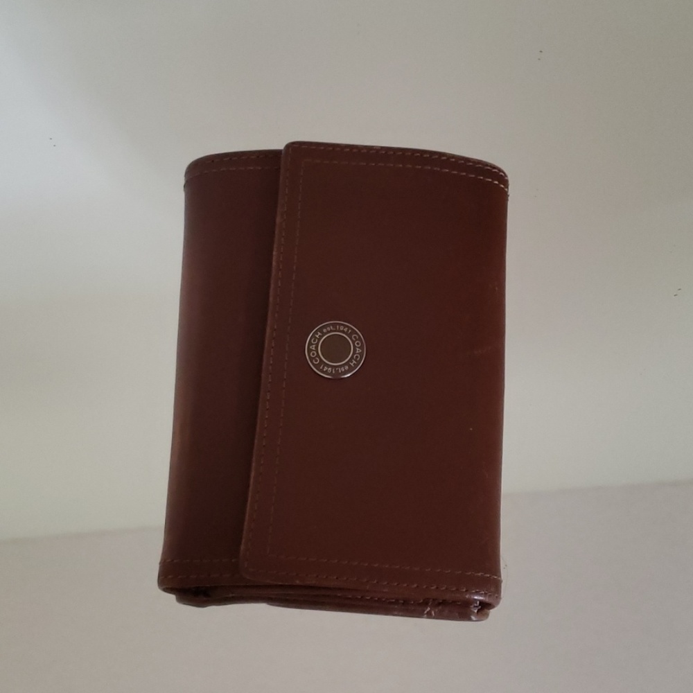 Brown leather coach wallet